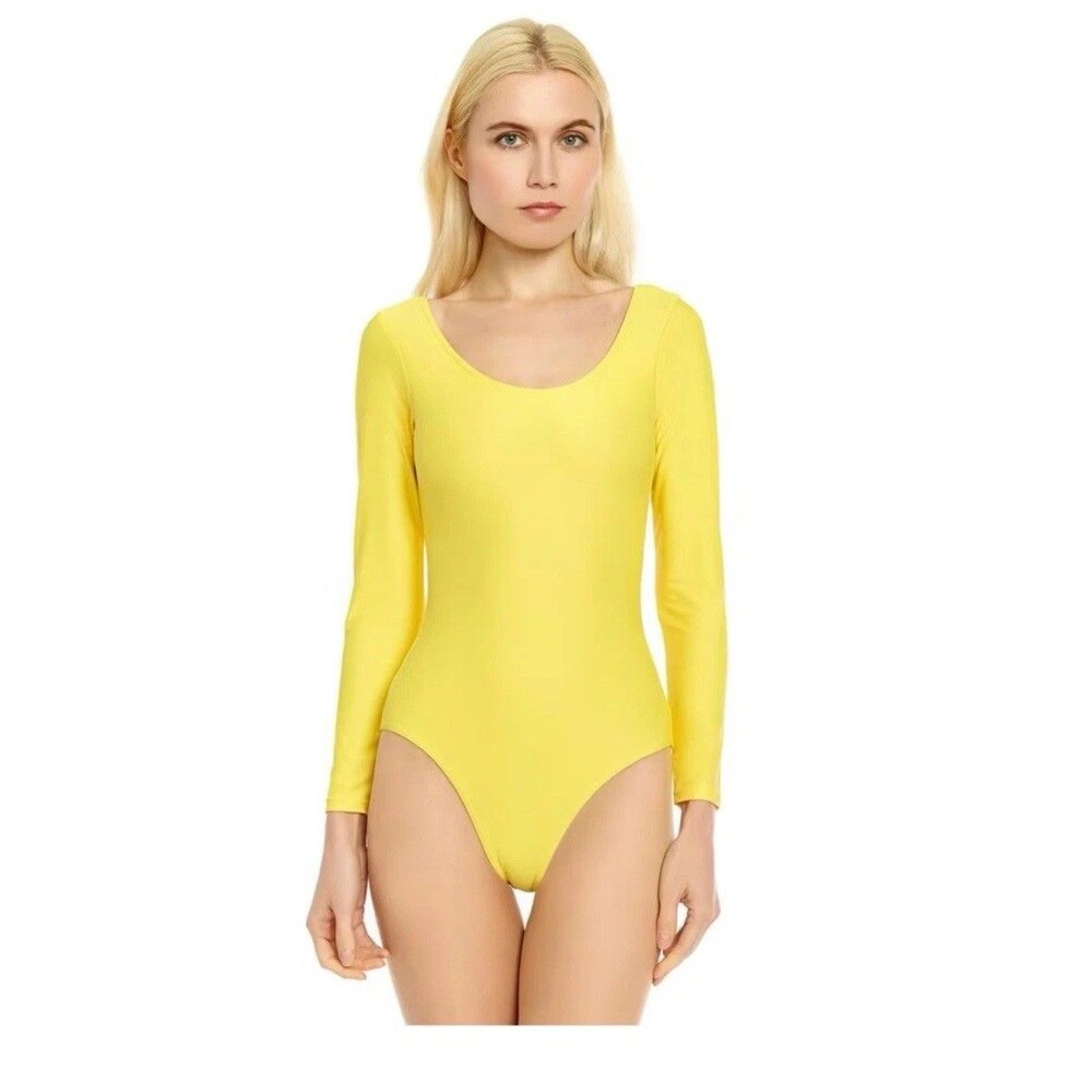Spirit Halloween Women Yellow Bodysuit Leotard Small/Medium